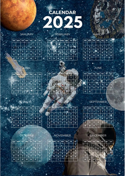 2025 Yearly Space-Themed Calendar Forever finds