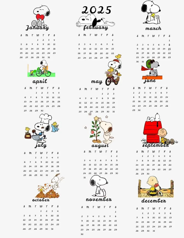 Cute printable calendar 2025 Forever finds