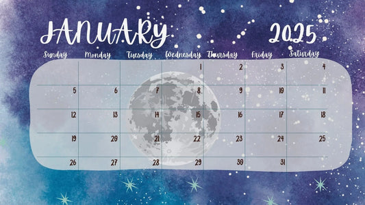 Galaxy themed Printable calendar - 2025 Forever finds